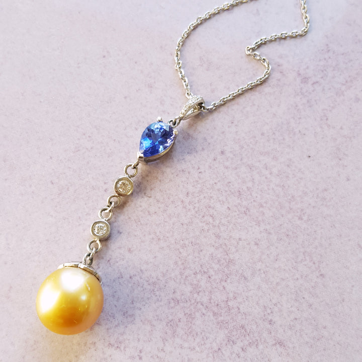 Ocean Pearl Lariat Necklace