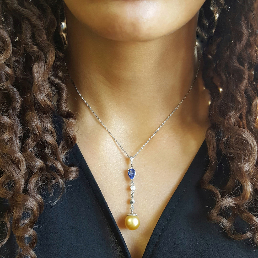 Ocean Pearl Lariat Necklace