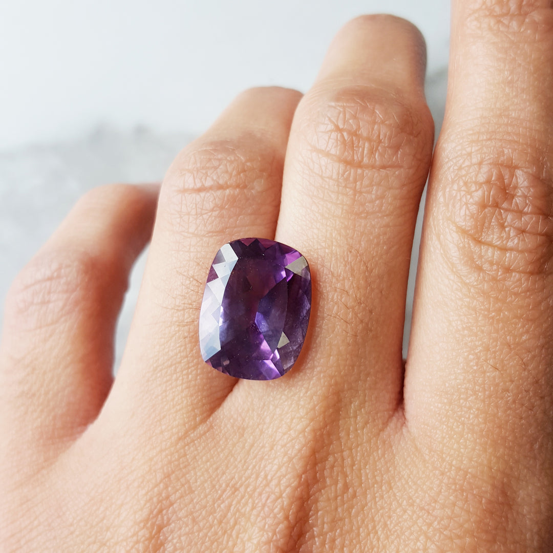 Elongated Cushion Cut Vintage Arizona Amethyst Gem