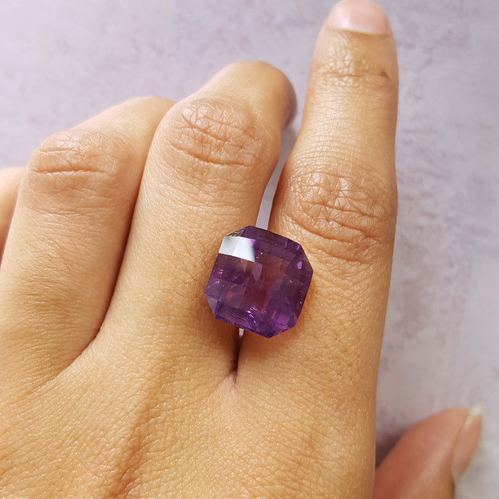 Checkerboard Square Cut Vintage Arizona Amethyst Gem