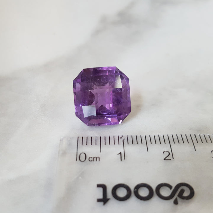 Checkerboard Square Cut Vintage Arizona Amethyst Gem