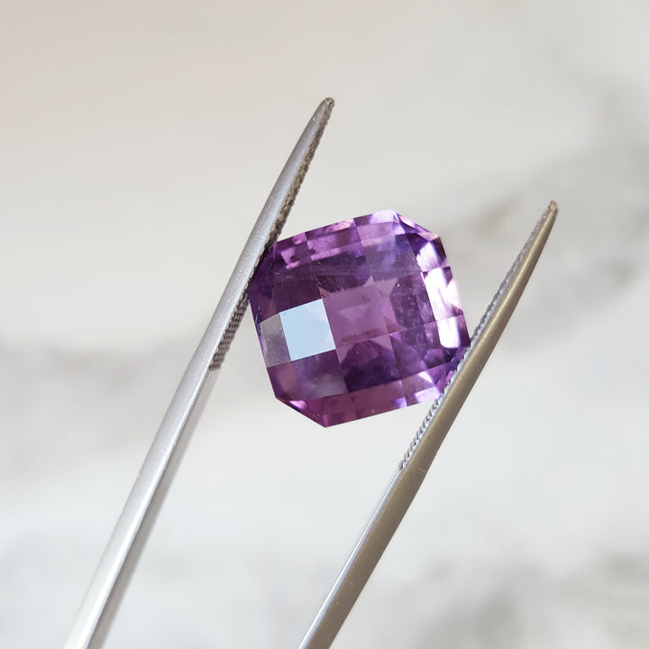 Checkerboard Square Cut Vintage Arizona Amethyst Gem