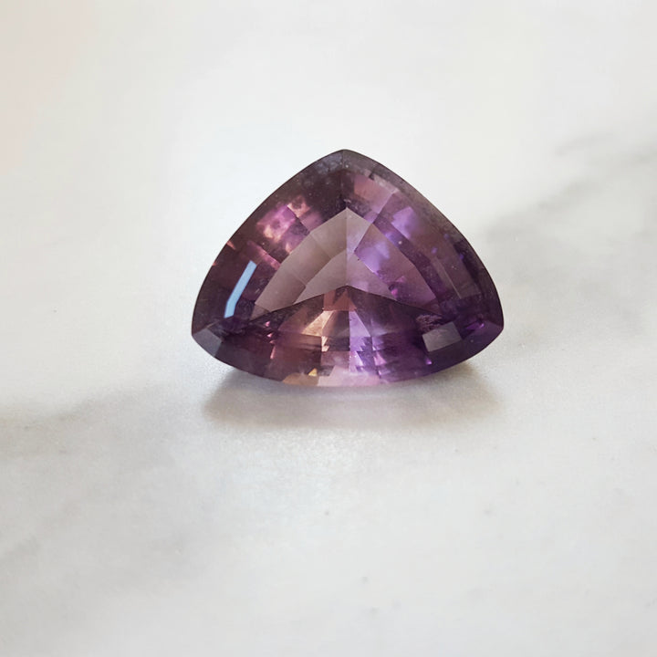 Oblong Trillion Cut Four Peaks Amethyst Vintage Gem