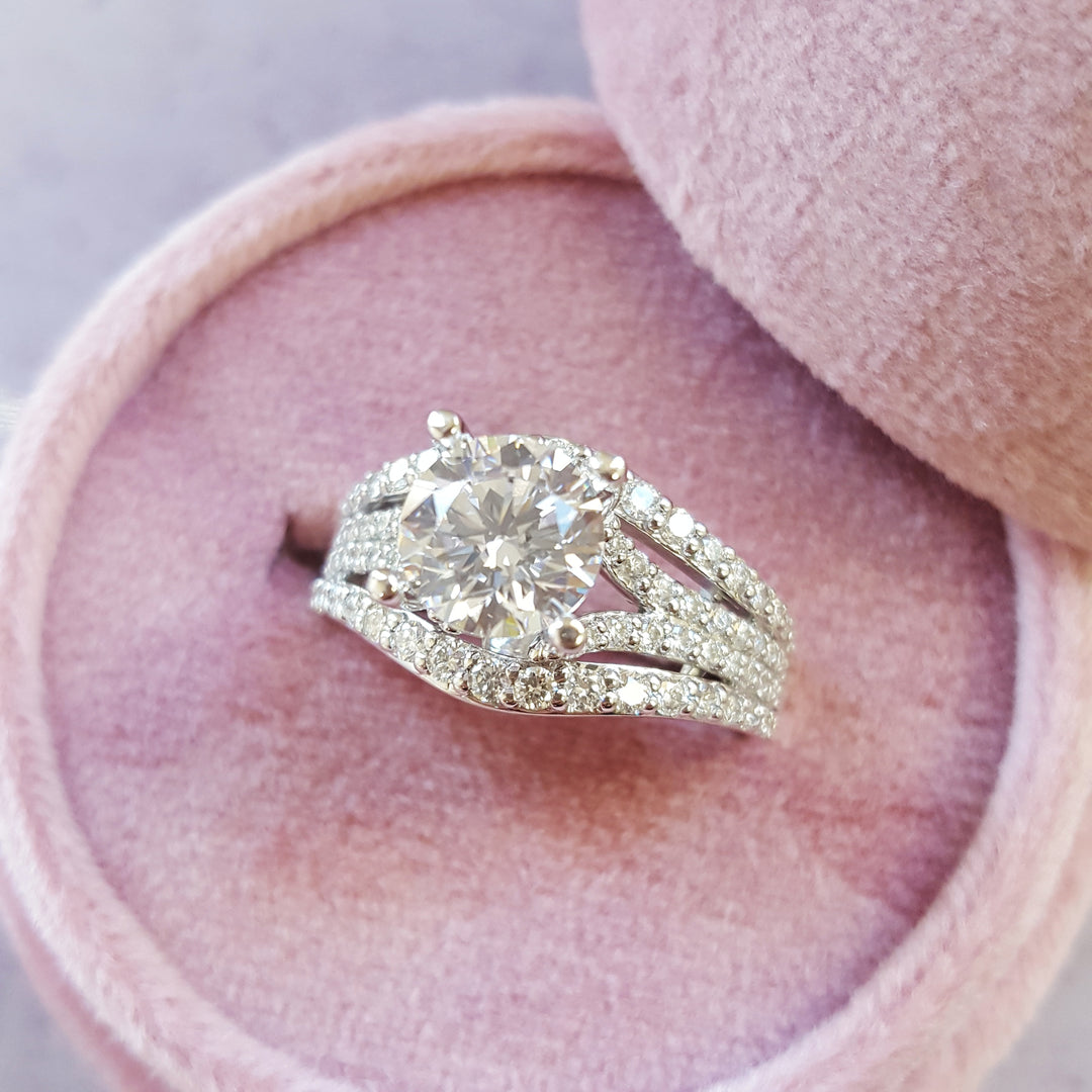 Multi-Row Layered Semi-Mount Engagement Ring