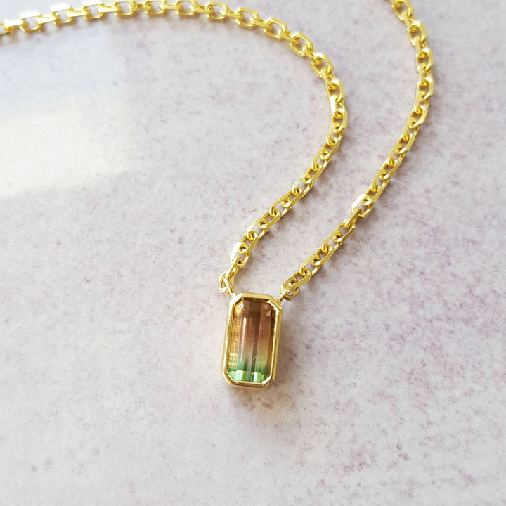 Sleek and Classy Watermelon Tourmaline Pendant
