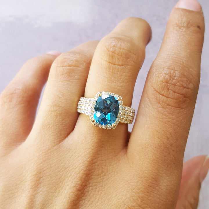 The Bold and the Blue Topaz Ring