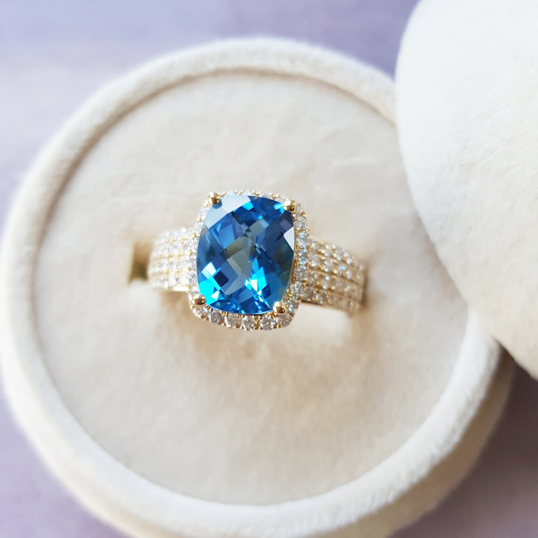 The Bold and the Blue Topaz Ring