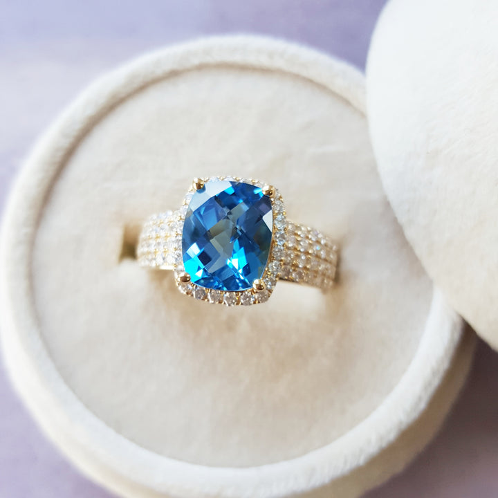 The Bold and the Blue Topaz Ring