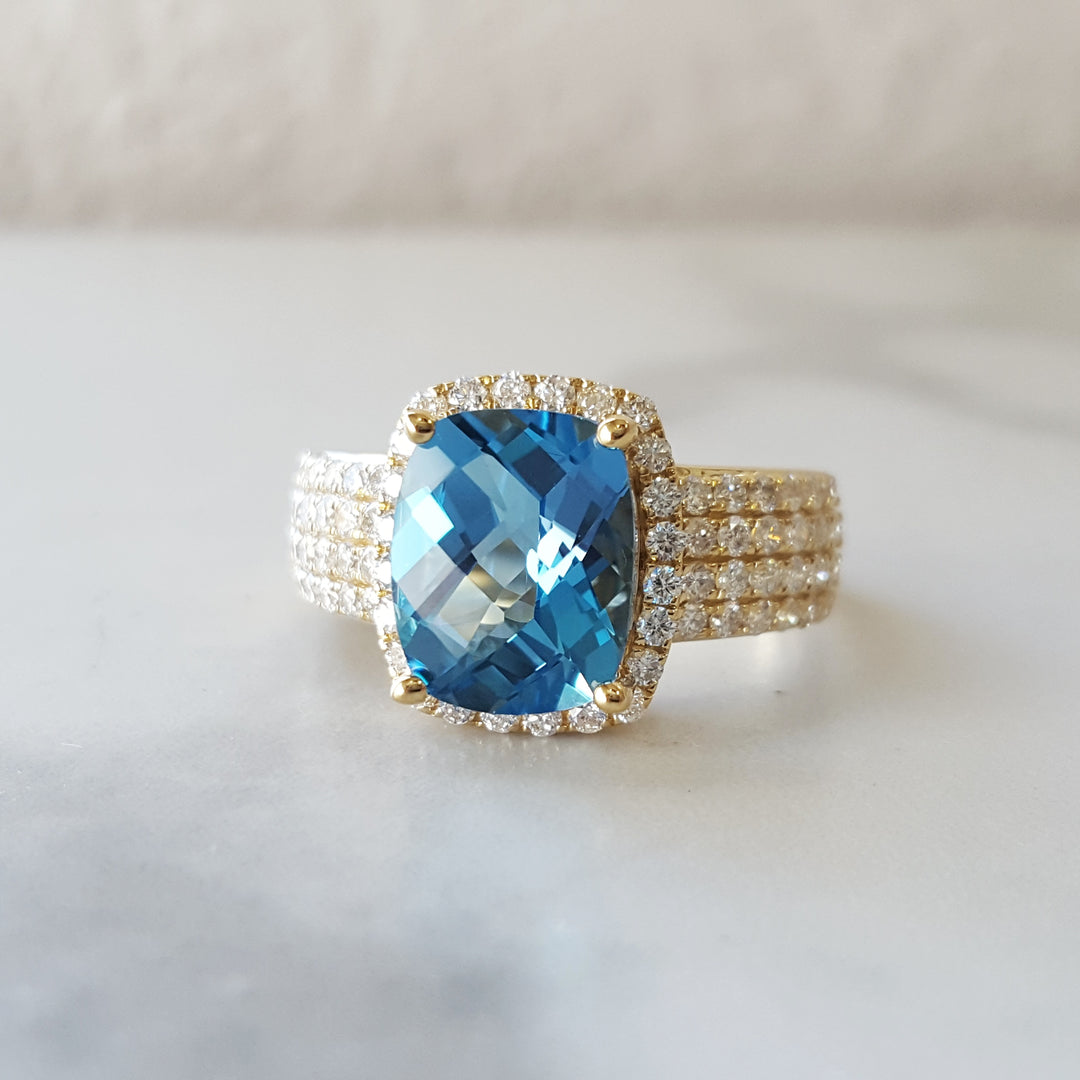 The Bold and the Blue Topaz Ring