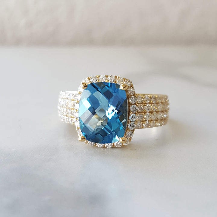 The Bold and the Blue Topaz Ring