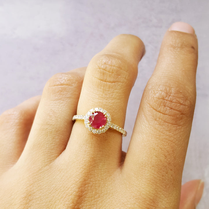 Cherry Red Ruby Ring