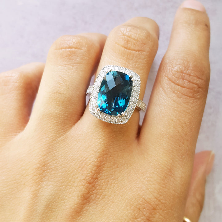 Romantic Blue Topaz Ring