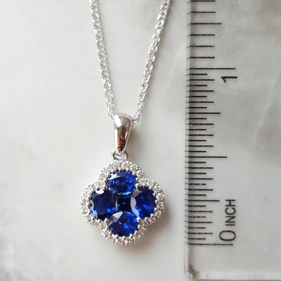 Sapphire Clover Pendant