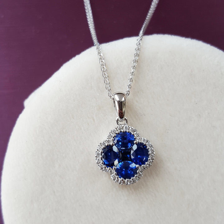 Sapphire Clover Pendant
