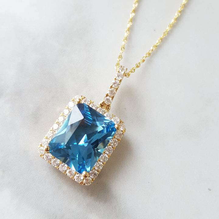Ocean Wave Topaz Pendant