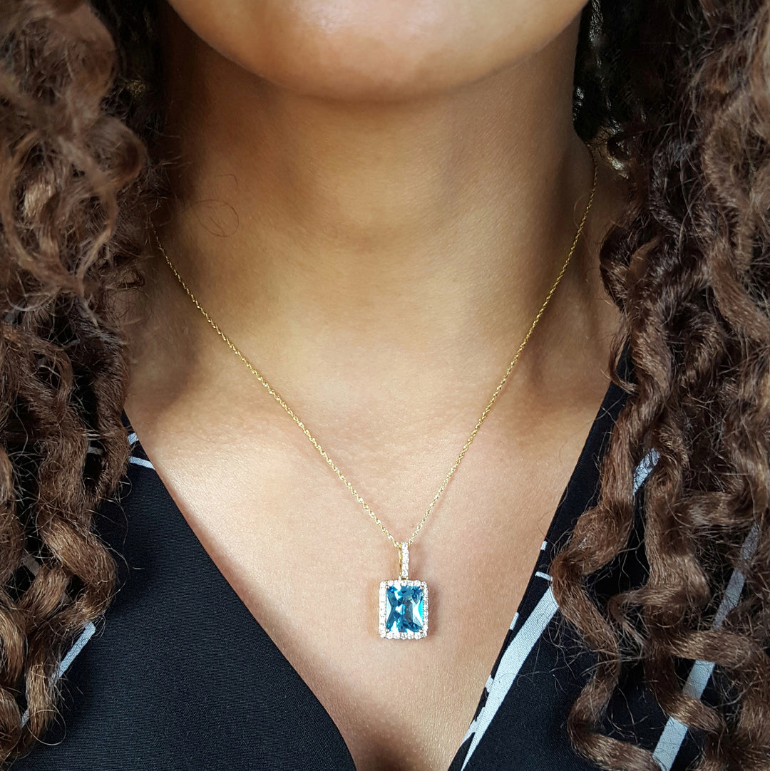 Ocean Wave Topaz Pendant