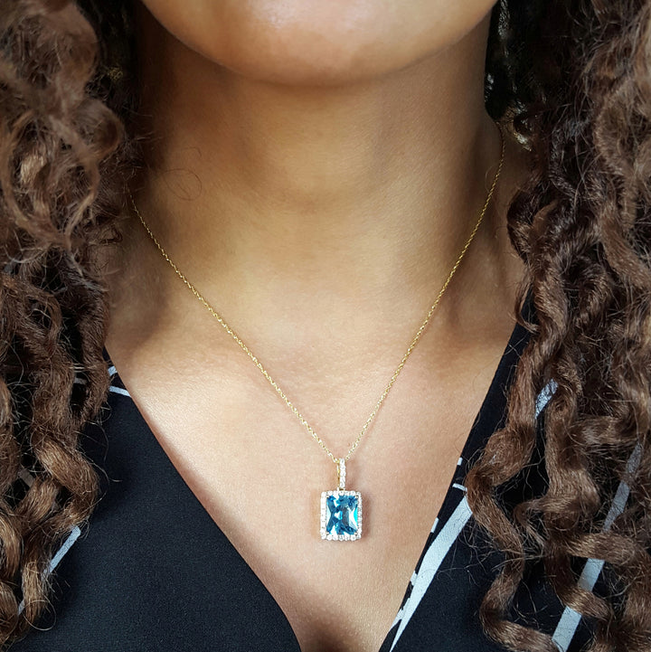 Ocean Wave Topaz Pendant