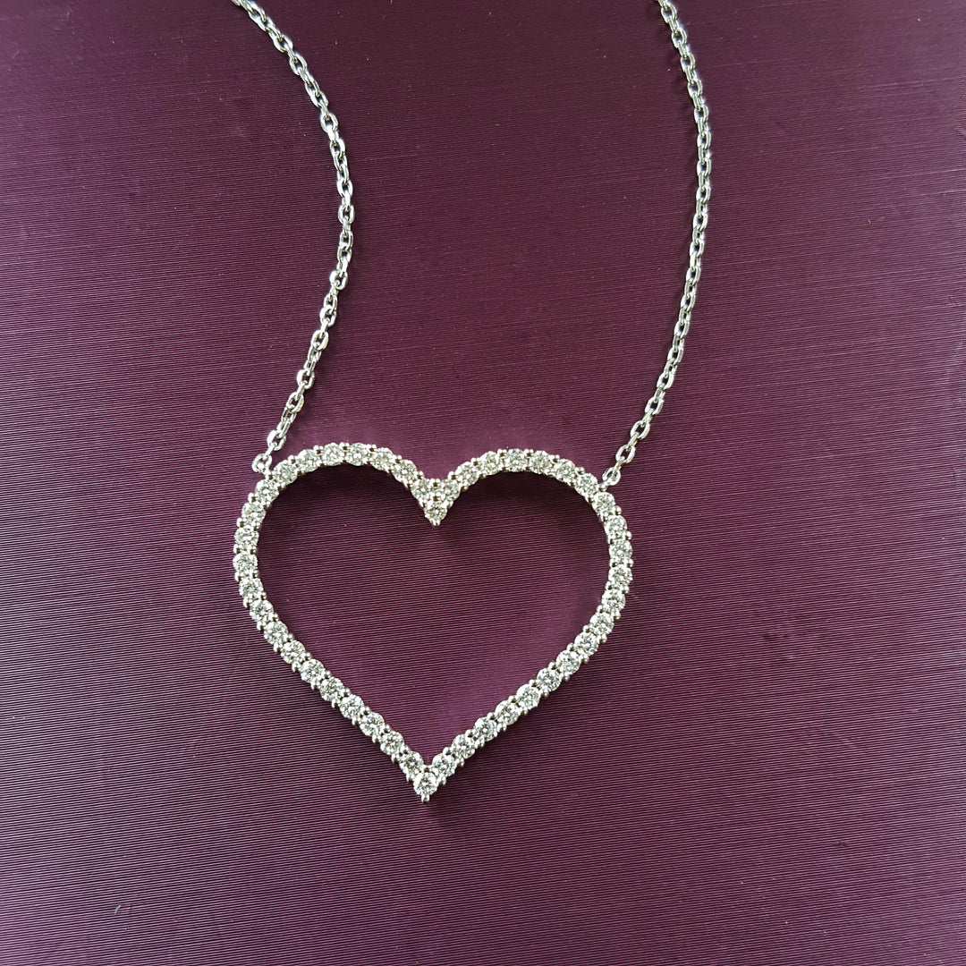 Open Diamond Heart Pendant