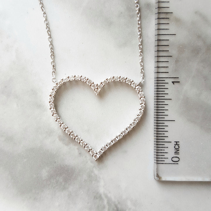 Open Diamond Heart Pendant