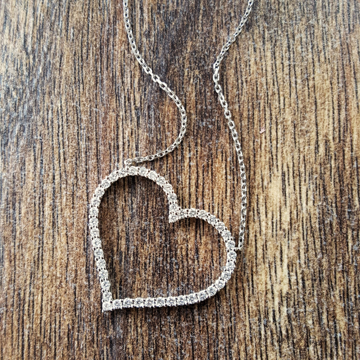 Open Diamond Heart Pendant