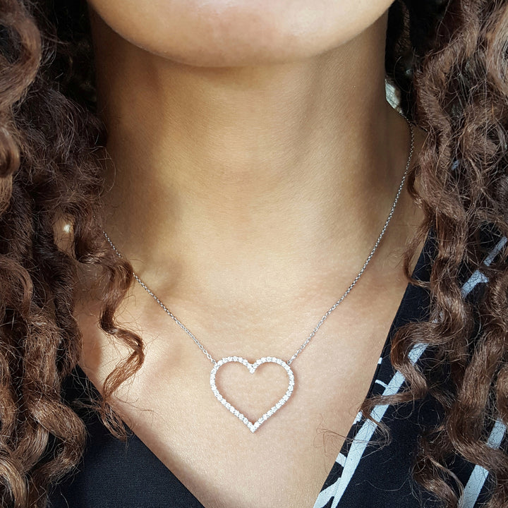 Open Diamond Heart Pendant