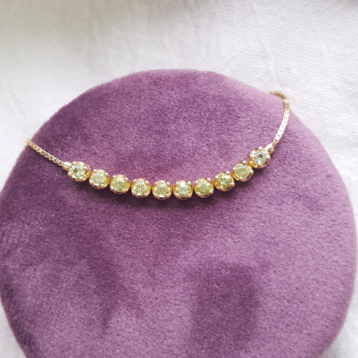 Arizona Peridot Gold Bolo Bracelet