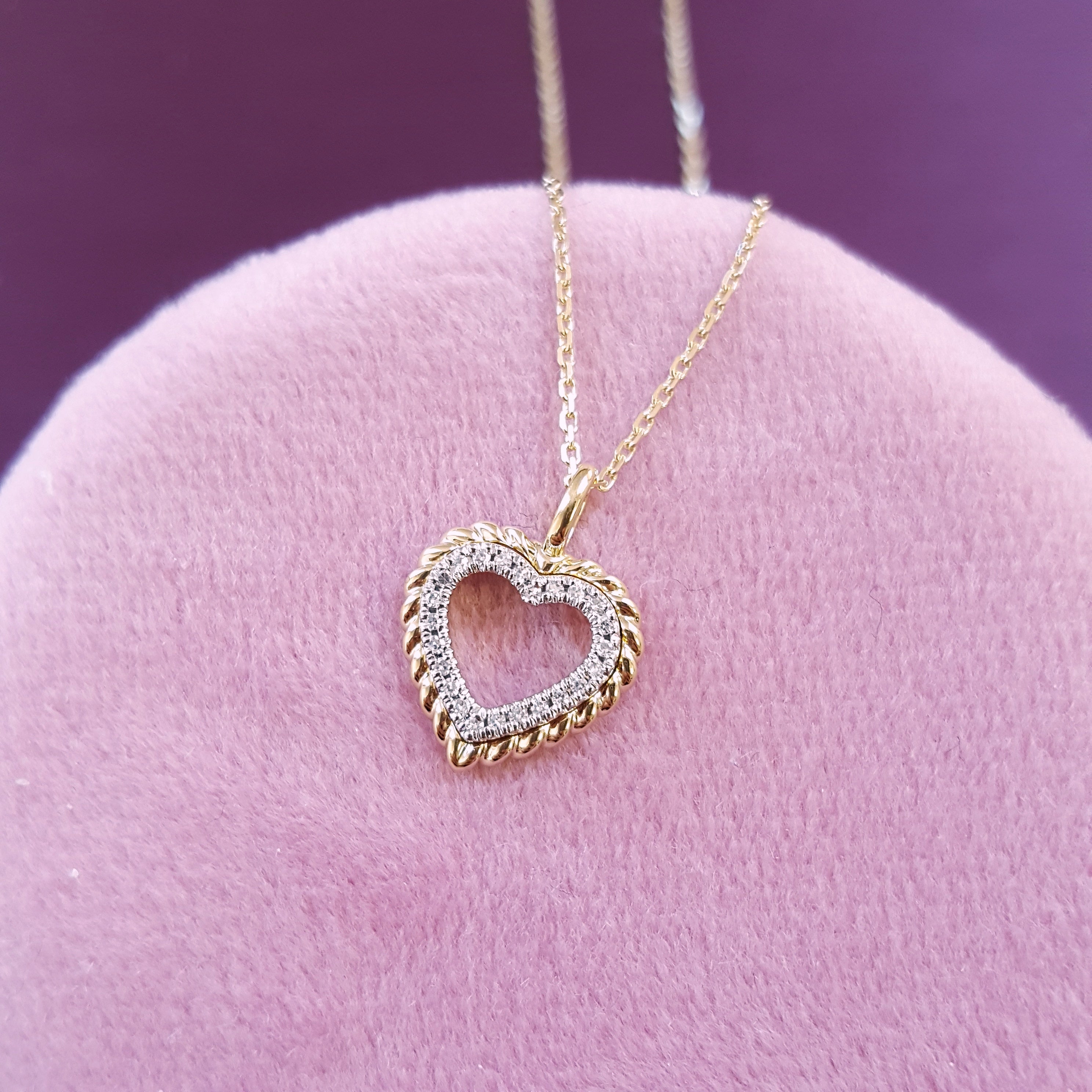 Petite Two-Tone Heart Necklace – Sami Fine Jewelry