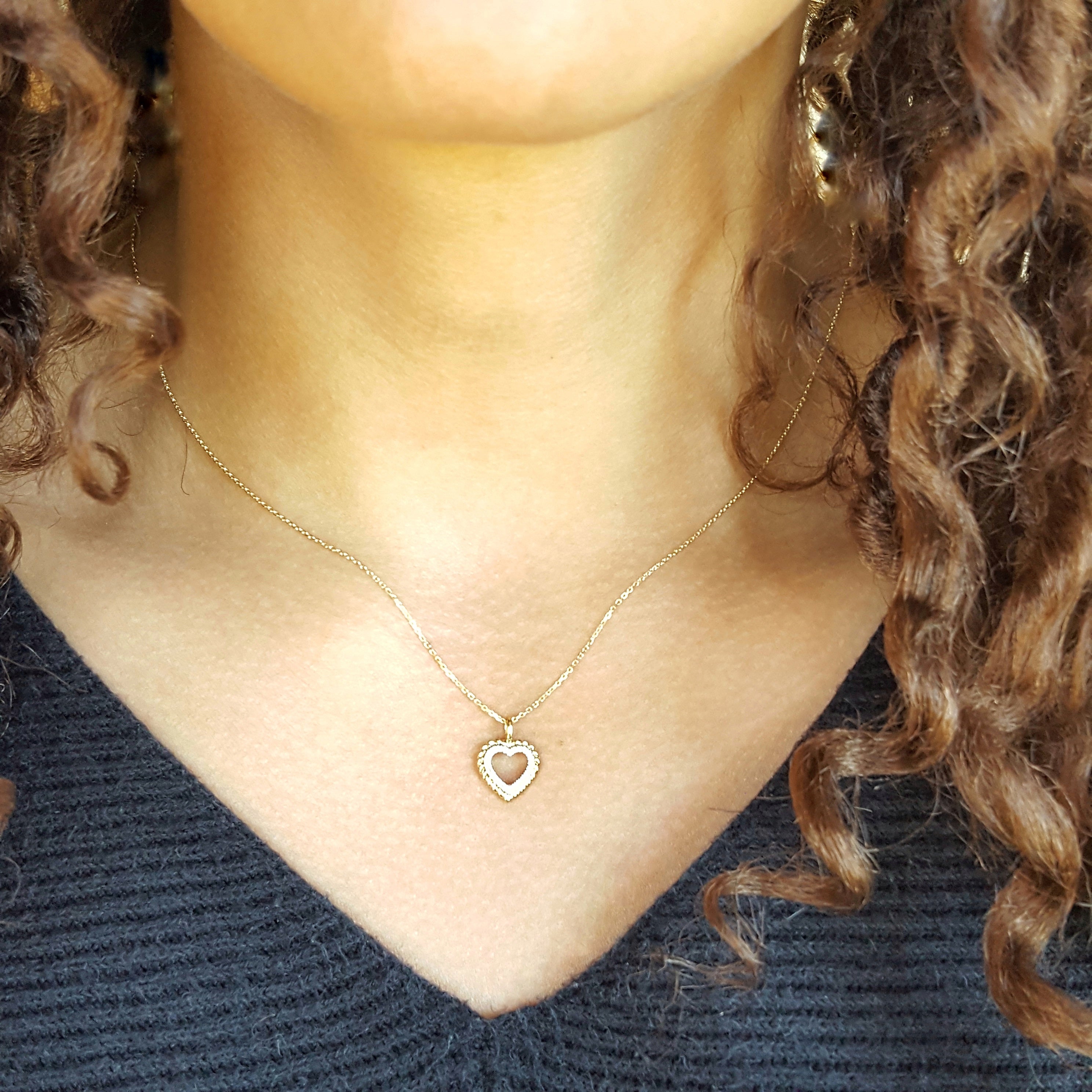 Petite Two-Tone Heart Necklace – Sami Fine Jewelry