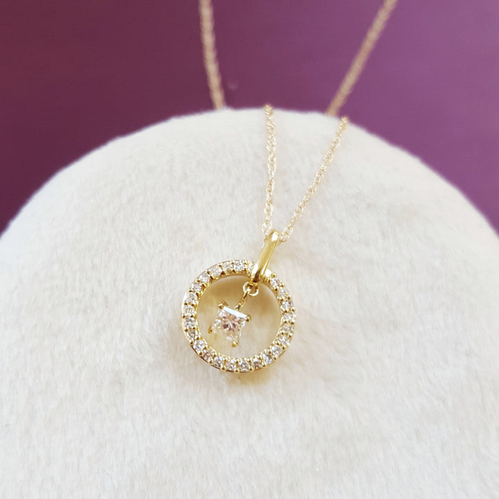 Haloed Dancing Diamond Pendant