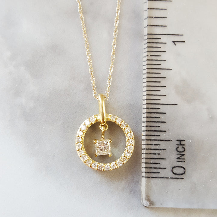 Haloed Dancing Diamond Pendant