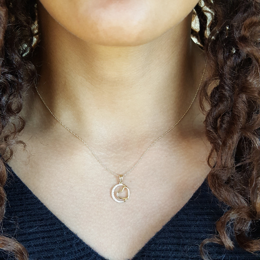 Petite Circled Heart Pendant