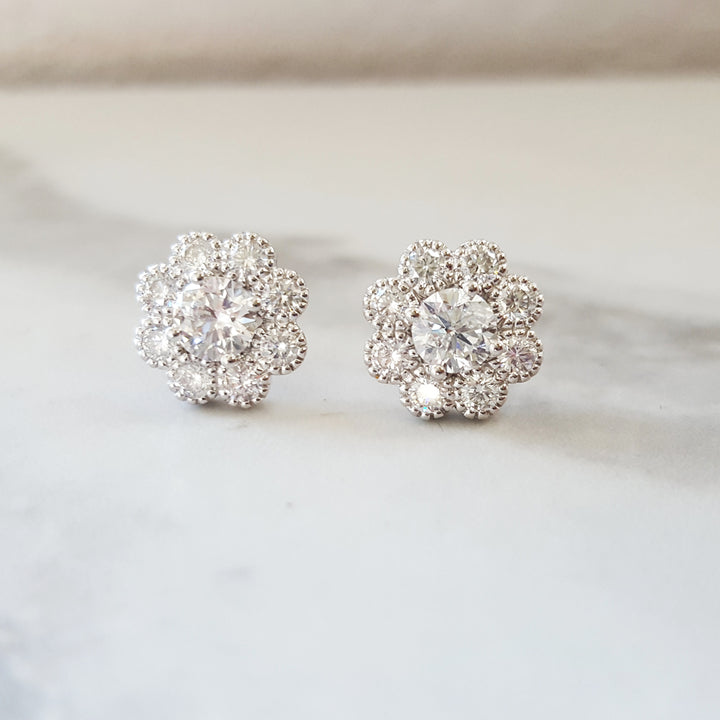 Diamond Blooming Flower Studs