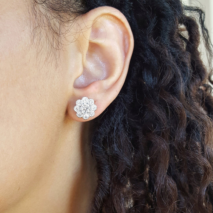 Diamond Blooming Flower Studs