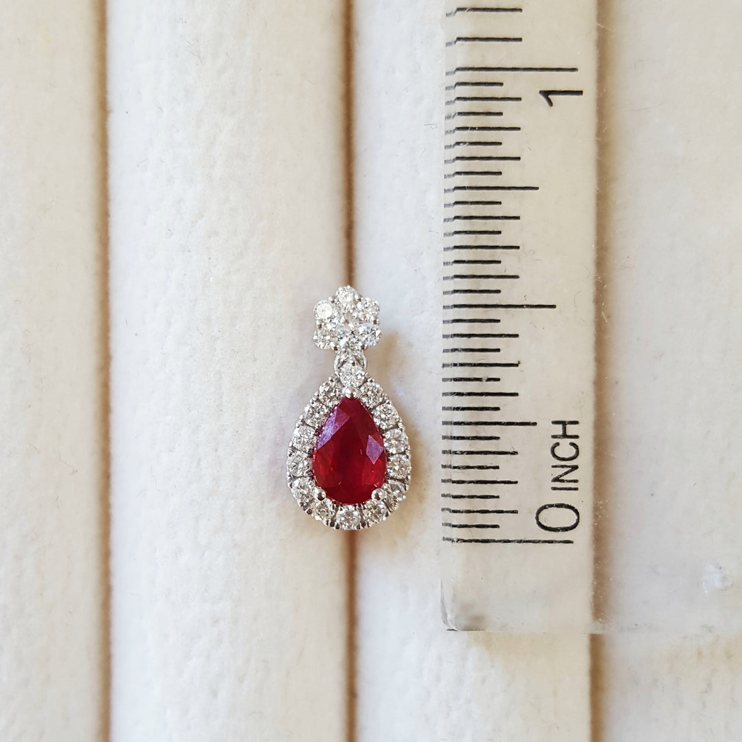 Cherry Red Ruby Stud Earrings