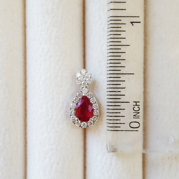 Cherry Red Ruby Stud Earrings