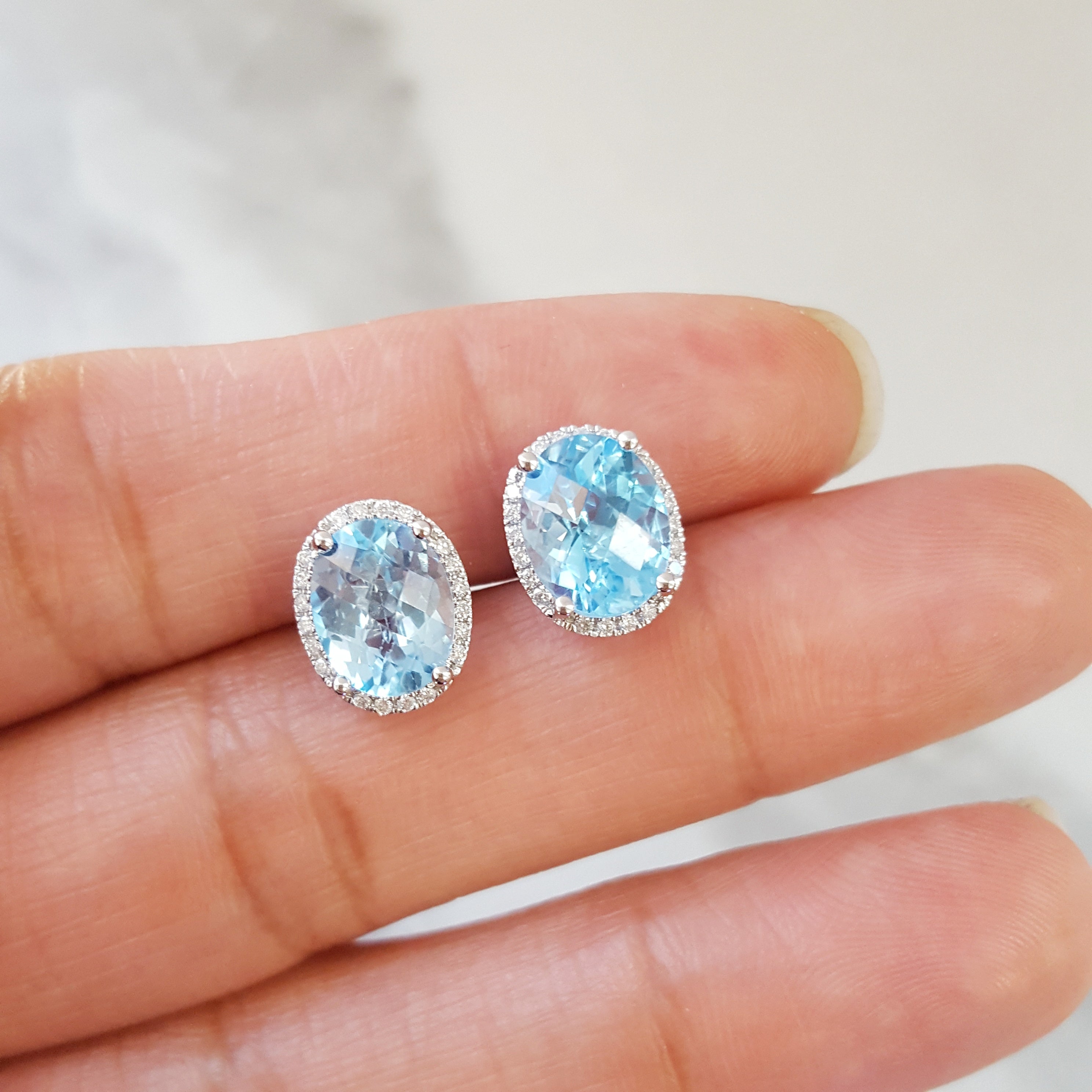 Essential Sky Blue Topaz Studs – Sami Fine Jewelry