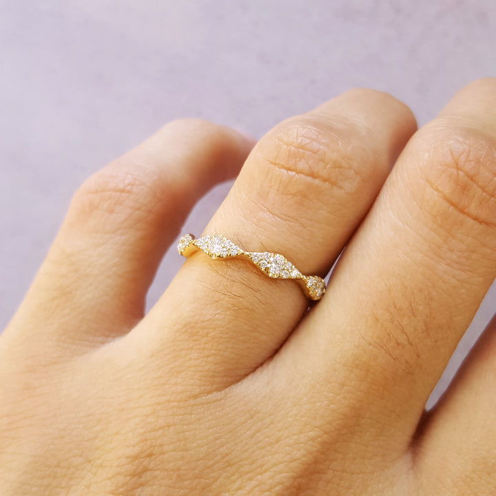 Diamond Pave Wave Ring