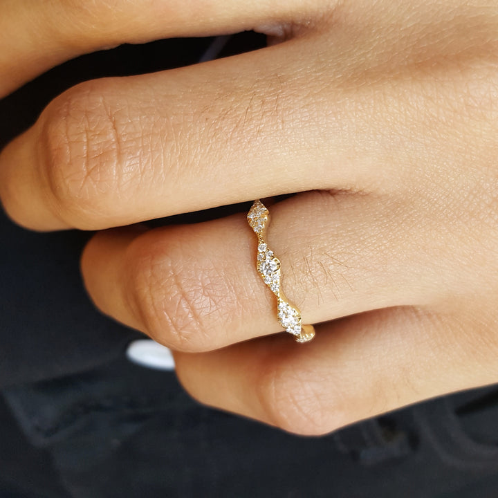 Diamond Pave Wave Ring