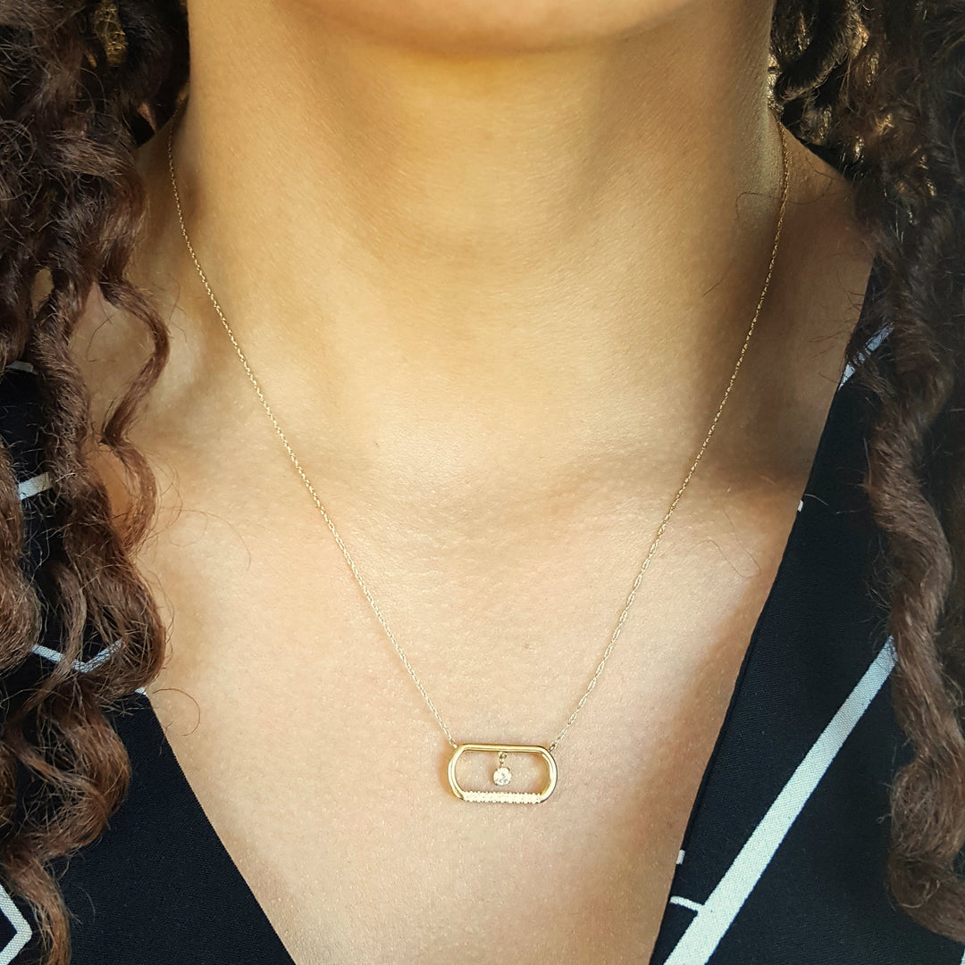 Dancing Paperclip Diamond Necklace