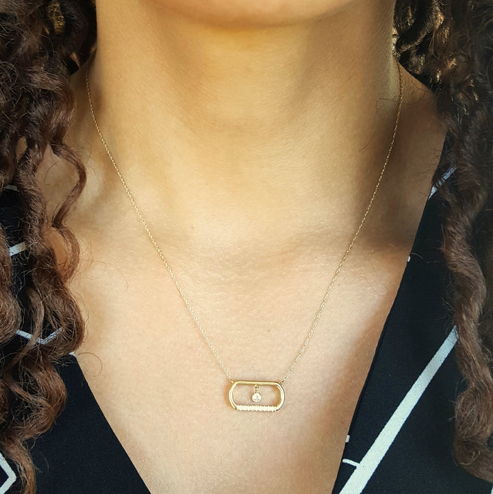 Dancing Paperclip Diamond Necklace