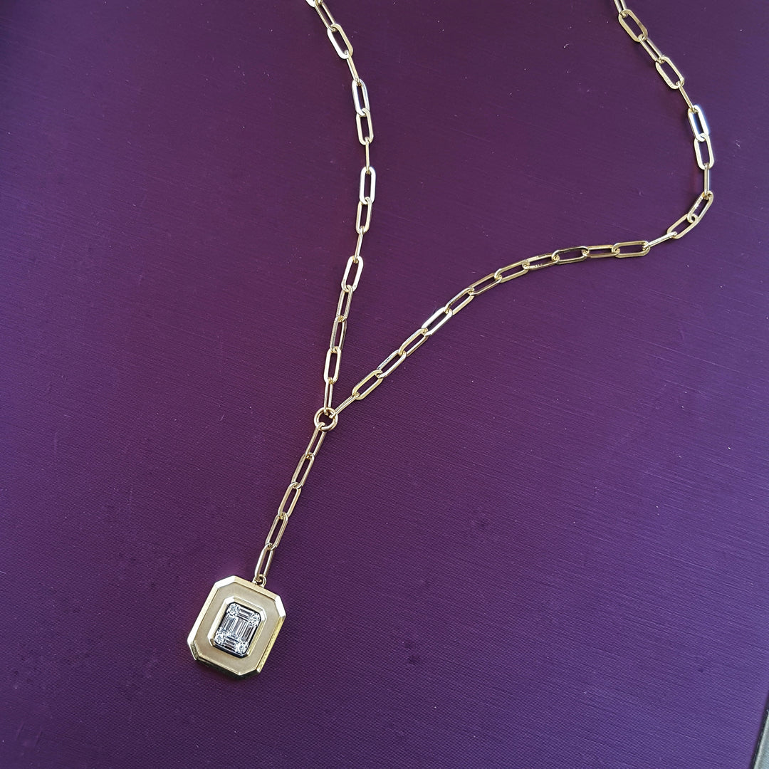 Diamond Statement Lariat Necklace