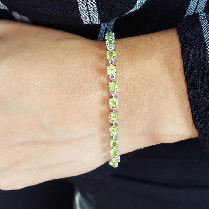 Arizona Peridot Silver Tennis Bracelet