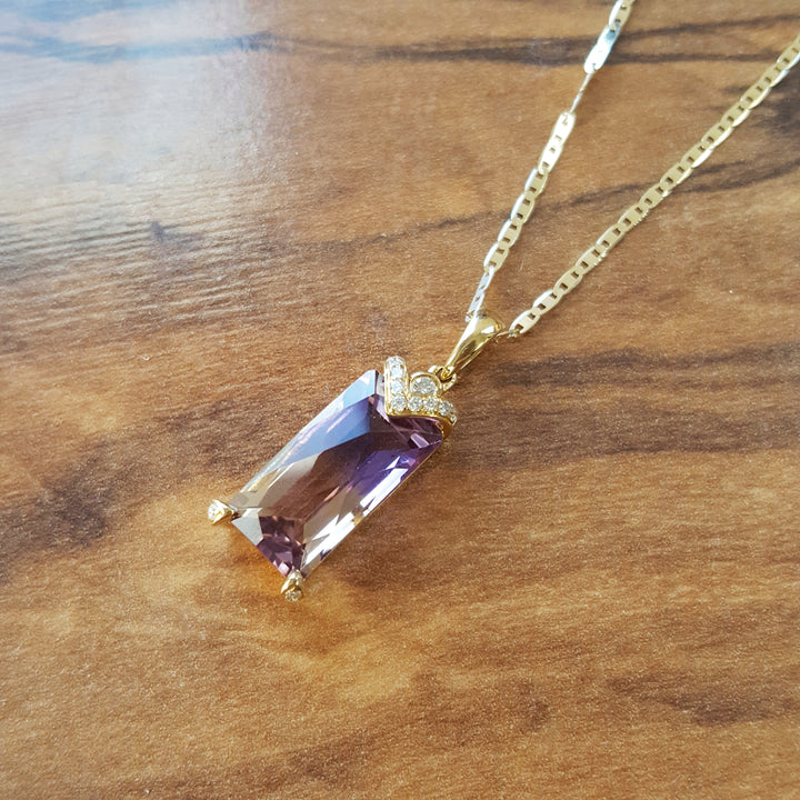 Elegant Oblong Ametrine Pendant