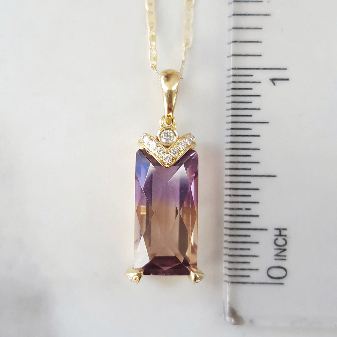 Elegant Oblong Ametrine Pendant