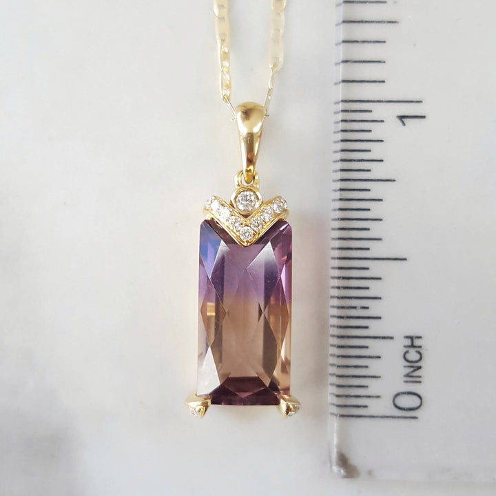 Elegant Oblong Ametrine Pendant