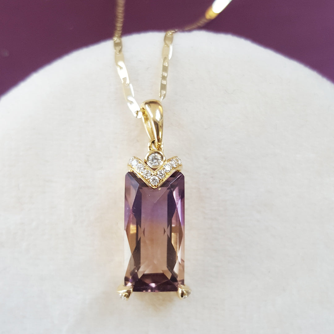 Elegant Oblong Ametrine Pendant
