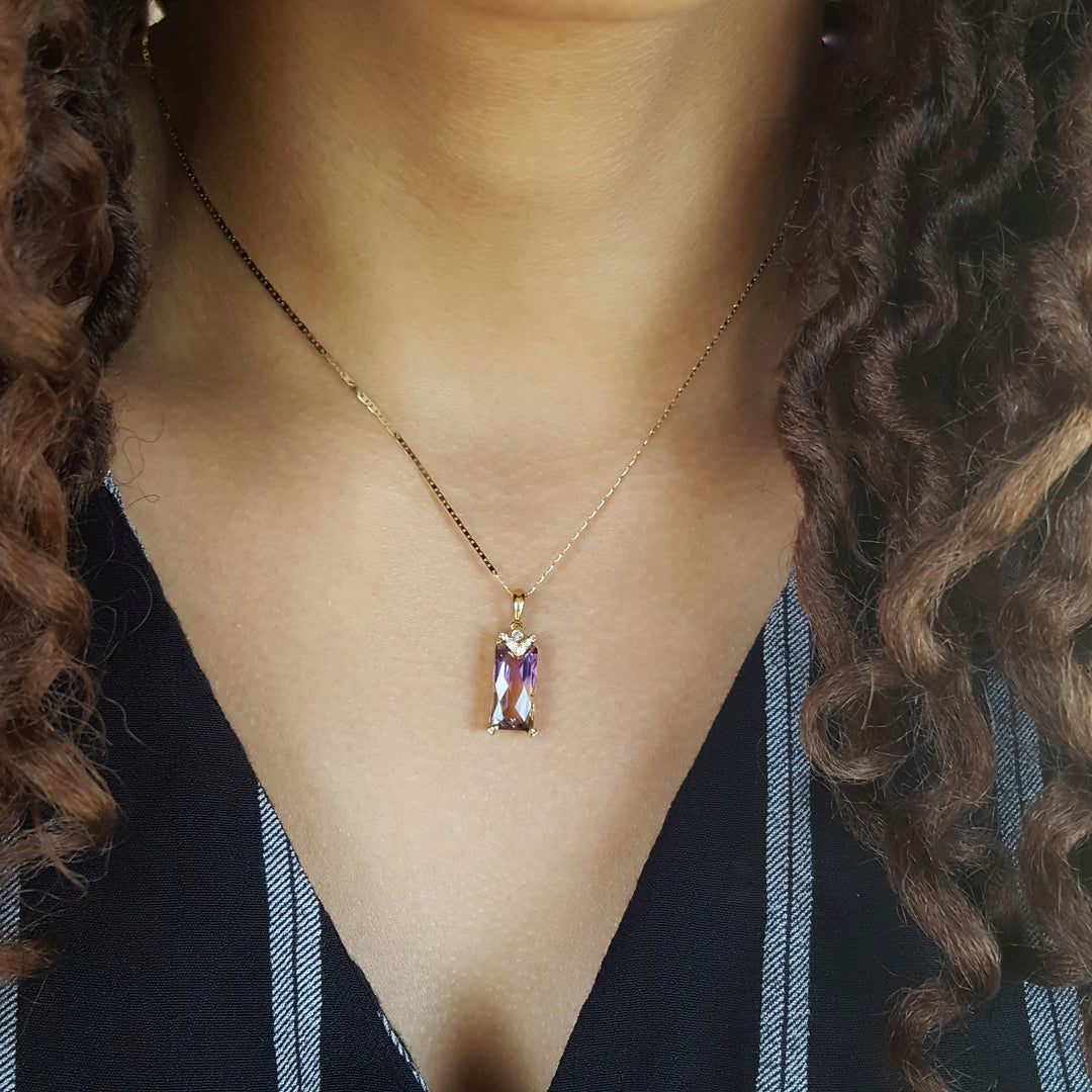 Elegant Oblong Ametrine Pendant