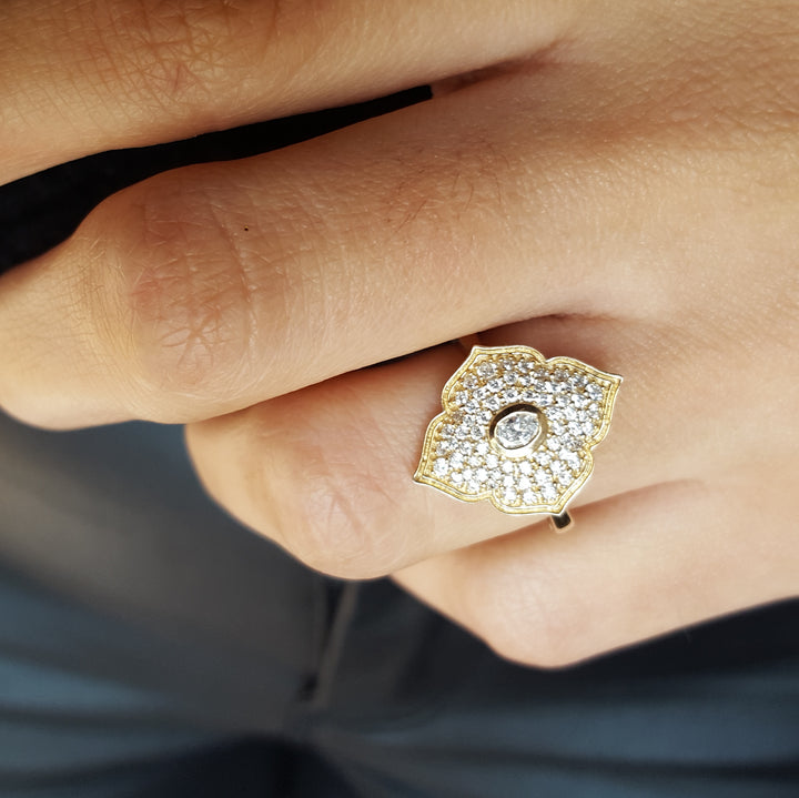 The Modern Leaf Diamond Ring