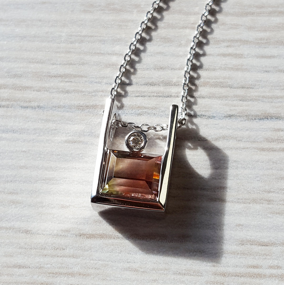"New Horizons" 14K White Gold California Tourmaline Pendant