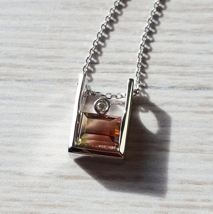 "New Horizons" 14K White Gold California Tourmaline Pendant